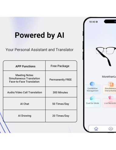 Gafas Inteligentes AI More than Lens Oro Rosa Bluetooth 5.4