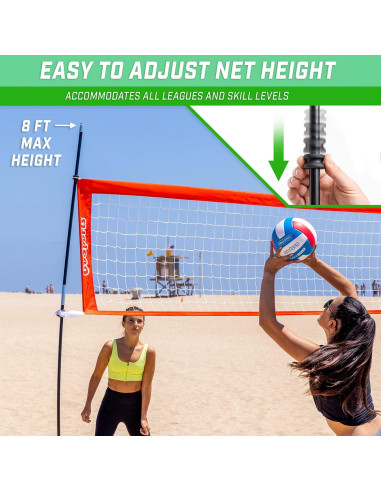 Red de Entrenamiento de Voleibol GoSports 6.1 m Ajustable