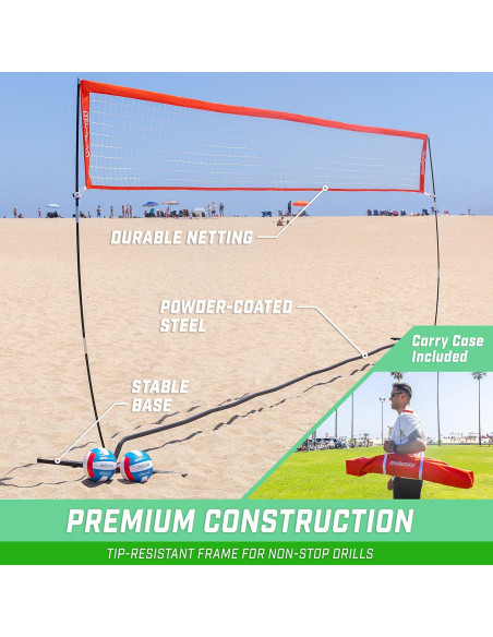 Red de Entrenamiento de Voleibol GoSports 6.1 m Ajustable
