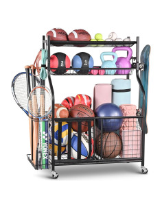 Estante Organizador Deportivo PLKOW - Almacenamiento Garaje Negro