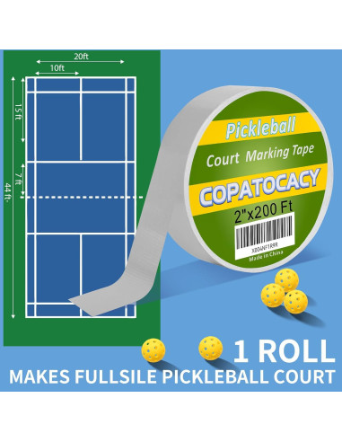 Cinta para Cancha de Pickleball Copatocacy 5.08 cm x 61 m