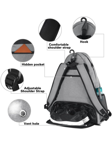 MATEIN Mochila de Tenis Unisex con Compartimento para Zapatos