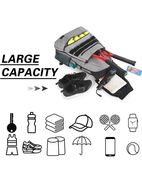 MATEIN Mochila de Tenis Unisex con Compartimento para Zapatos