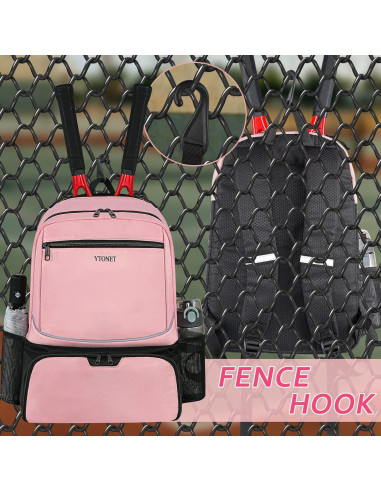 Mochila de Tenis Ytonet para Mujeres 2 Raquetas Rosa Aislada