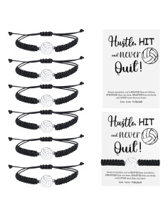 12 Pulseras Deportivas Ajustables Voleibol con Tarjetas Inspiradoras