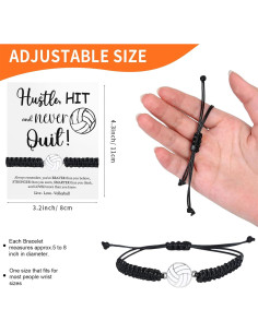 12 Pulseras Deportivas Ajustables Voleibol con Tarjetas Inspiradoras 2
