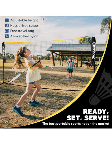 Red de Bádminton y Pickleball Portátil Boulder 5.18m Ajustable