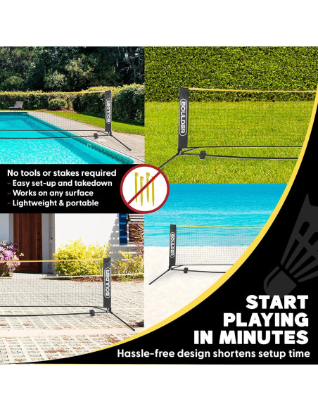 Red de Bádminton y Pickleball Portátil Boulder 5.18m Ajustable