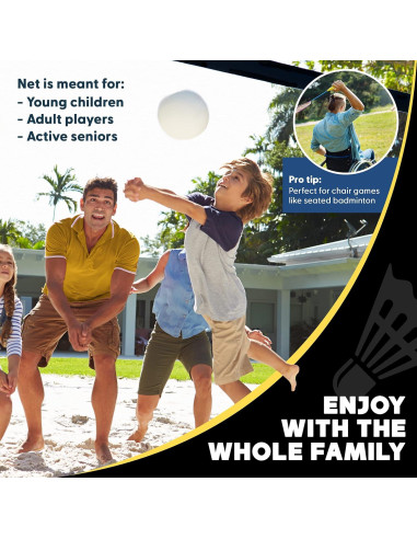 Red de Bádminton y Pickleball Portátil Boulder 5.18m Ajustable