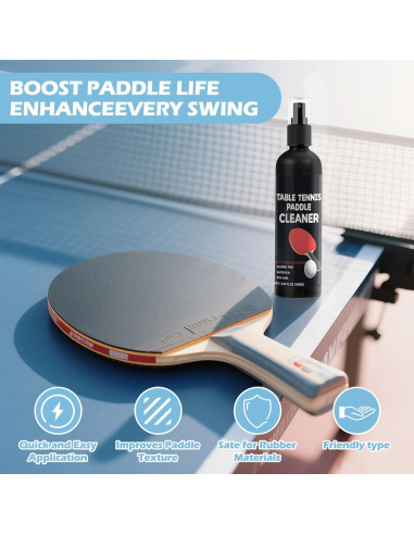 Kit Limpiador de Raquetas de Tenis de Mesa DINGSEN 100ml + Esponja