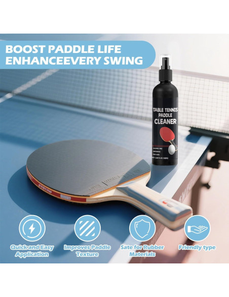 Kit Limpiador de Raquetas de Tenis de Mesa DINGSEN 100ml + Esponja