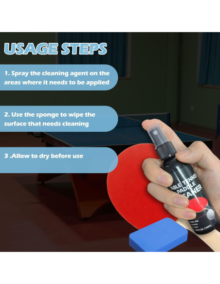 Kit Limpiador de Raquetas de Tenis de Mesa DINGSEN 100ml + Esponja