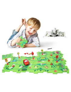 Juego de Pistas de Autos Puzzle Racer FC 12 Piezas 3-7 Años