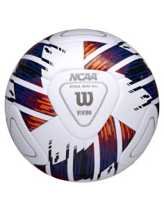 Balón de Fútbol Wilson NCAA Vivido Tamaño 5 Blanco/Naranja/Púrpura