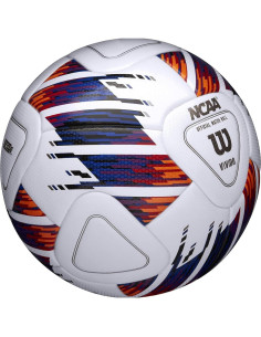 Balón de Fútbol Wilson NCAA Vivido Tamaño 5 Blanco/Naranja/Púrpura 2