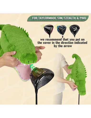 Cubierta de Driver de Golf 2thpart Cocodrilo Peluche 460CC