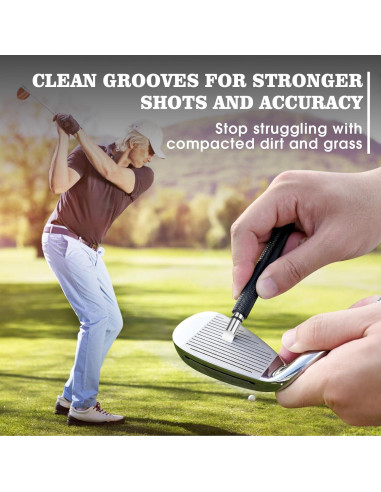 Cepillo Limpiador de Palos de Golf Wynaura con Afilador