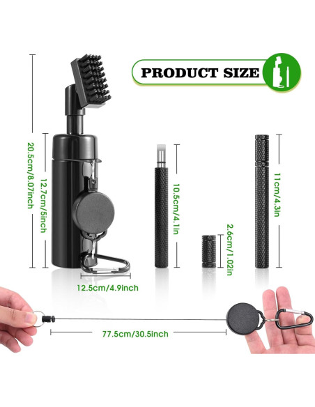 Cepillo Limpiador de Palos de Golf Wynaura con Afilador