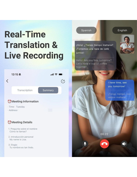 Gafas Inteligentes AI More than Lens Plata con Bluetooth 5.4