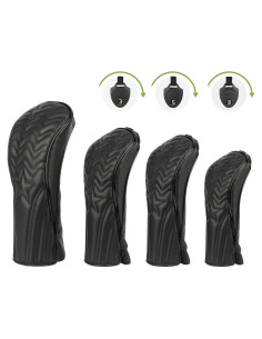 Cubiertas de Cabeza de Palos de Golf PONADA - 4 Piezas, Cuero PU
