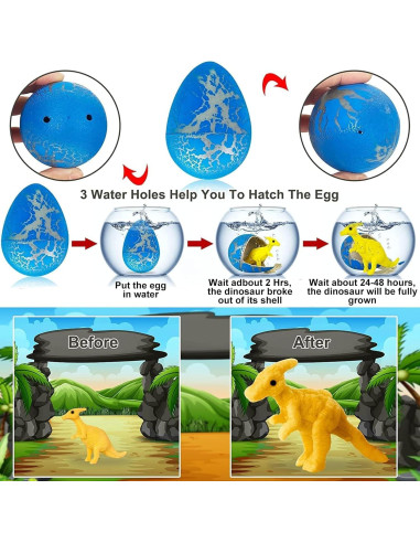 60 Huevos de Dinosaurio Mágicos iGeeKid para Pascua