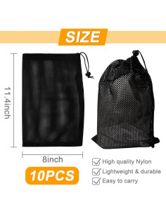 10 Bolsas de Malla de Nylon SBYURE 20.3 x 29 cm con Cierre 2