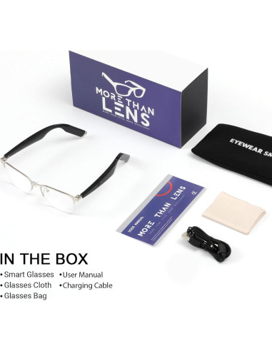 Gafas Inteligentes AI More than Lens Plata con Bluetooth 5.4