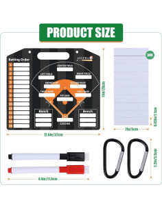 Tablero de Alineación de Béisbol AOLEBA Magnético 32x28cm 2