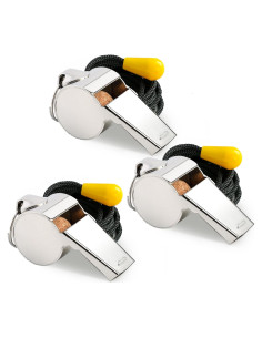 Paquete de 3 Silbatos Metálicos Xgunion con Cordón Ajustable
