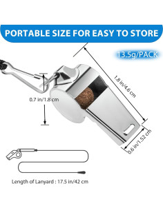 Paquete de 3 Silbatos Metálicos Xgunion con Cordón Ajustable 2