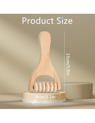 Juego de 3 Rodillos de Masaje de Madera Abeillo 24cm