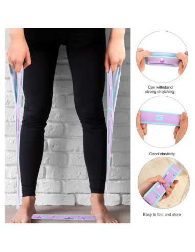 Correa de Estiramiento Elástica FNANJWQ 86 cm para Yoga y Pilates