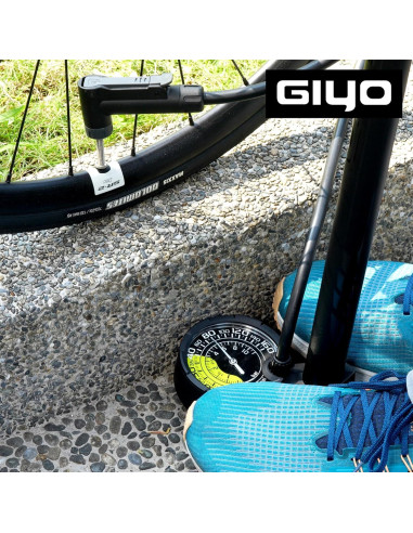 Bomba de Pie GIYO GF27 - Manómetro Doble Escala 3" - 160 PSI