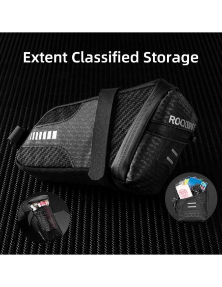 Bolsa de Silla de Bicicleta ROCKBROS 1.5L Negra - Accesorios Ciclismo