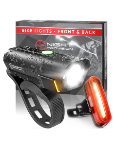 Luces LED para Bicicleta NP Night Provision BX-400 - Delantera y Trasera, 420 Lúmenes, Recargable USB-C, 12h Autonomía