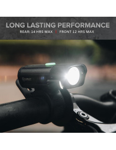 Luces LED para Bicicleta NP Night Provision BX-400 - Delantera y Trasera, 420 Lúmenes, Recargable USB-C, 12h Autonomía 2