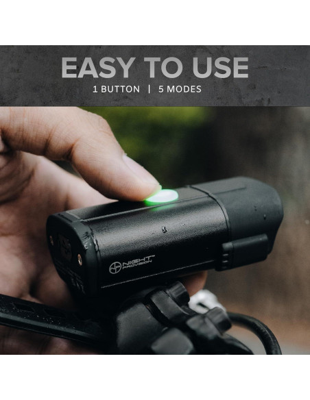 Luces LED para Bicicleta NP Night Provision BX-400 - Delantera y Trasera, 420 Lúmenes, Recargable USB-C, 12h Autonomía