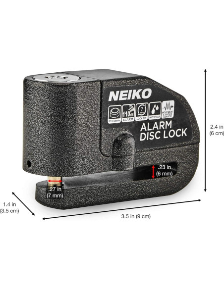 Candado de Disco Antirrobo NEIKO 52908A con Alarma 110dB