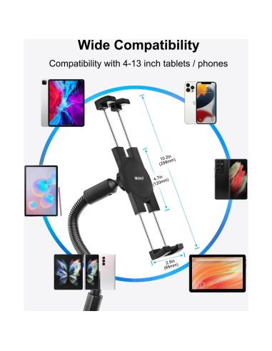 Soporte de Tablet Cuello de Ganso Woleyi 4-13" Ajustable