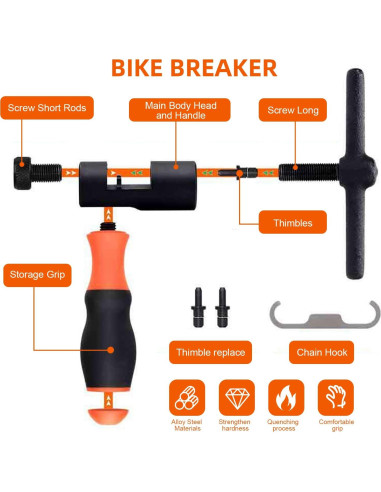Kit de Herramientas para Cadenas de Bicicleta HYLEBOR YD1012