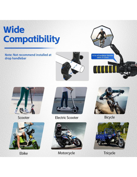 Espejo Retrovisor de Bicicleta SHEJISI MR202B-1 Ajustable 360