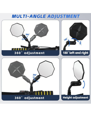 Espejo Retrovisor de Bicicleta SHEJISI MR202B-1 Ajustable 360