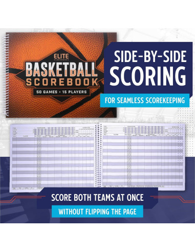 Libro de Puntuación de Baloncesto Elite Clipboards - 50 Juegos