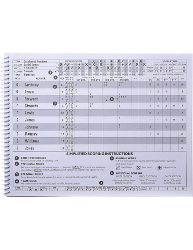 Libro de Puntuación de Baloncesto Elite Clipboards - 50 Juegos