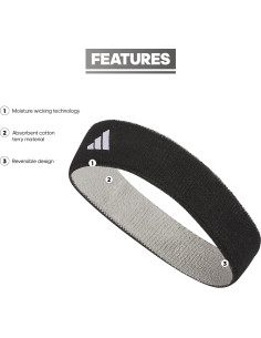 Diadema Reversible Adidas Interval Unisex - Absorción de Sudor 2