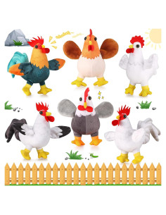 Kasyat 6 Piezas Juguetes de Peluche Animales de Granja