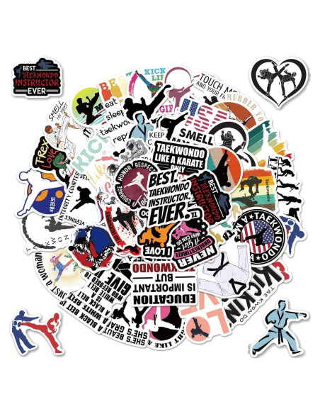 Calcomanías de Taekwondo NADUSEP - 50 Pcs Coloridas