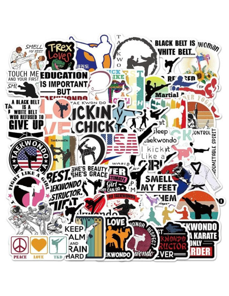 Calcomanías de Taekwondo NADUSEP - 50 Pcs Coloridas