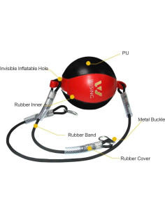 Bolsa de Boxeo de Cuero W WESING Doble Fin 18 cm Roja 2