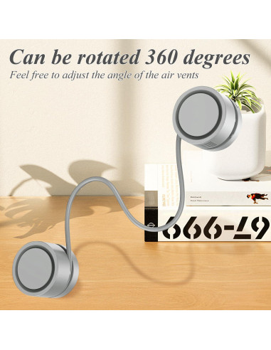 Ventilador de Cuello Plegable Genérico A1 USB 3 Velocidades Gris